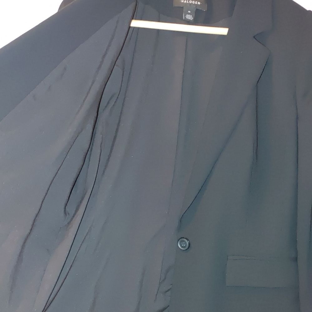 Halogen Blazer One Button Black Medium M Classic - image 6